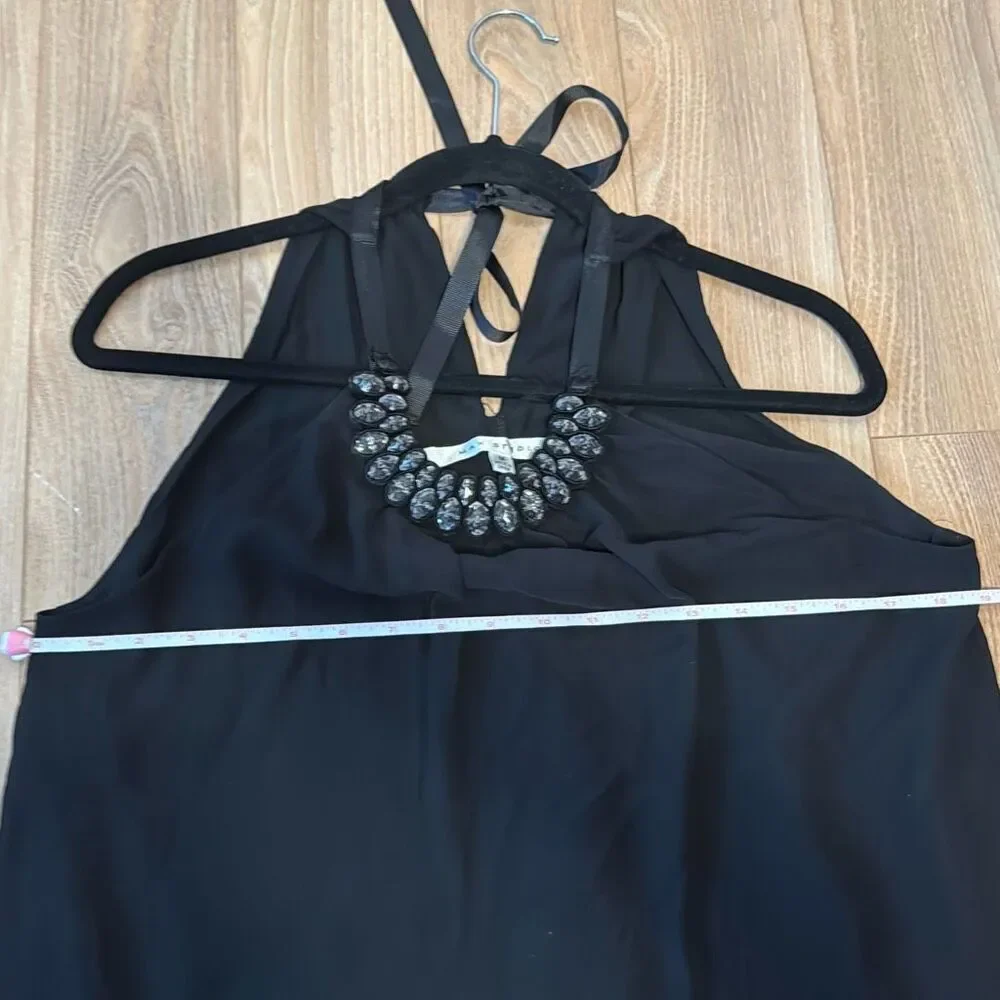 MAX STUDIO Halter Neck Trapeze Dress Medium   Crystal like neckline‎ with jewels - Picture 5 of 6